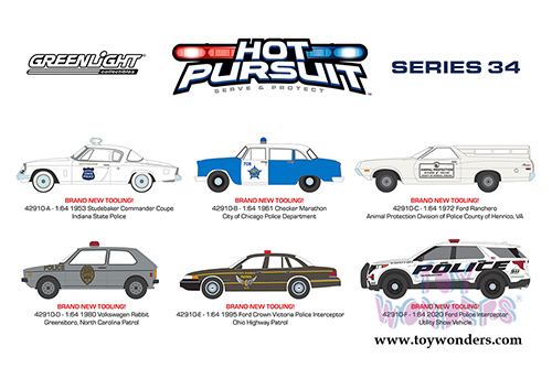 Greenlight - Hot Pursuit Series 34 (1/64 scale diecast model car, Asstd.) 42910/48