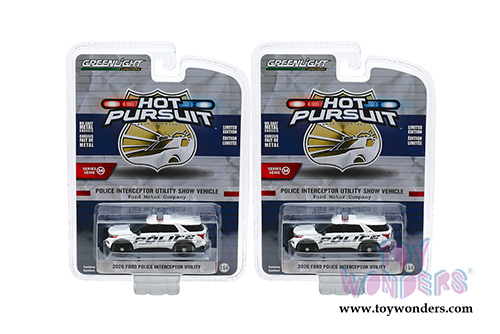 Greenlight - Hot Pursuit Series 34 | Ford Police Interceptor Utility Show Vehicle - Ford Motor Company (2020, 1/64 scale diecast model car, White) 42910F/48