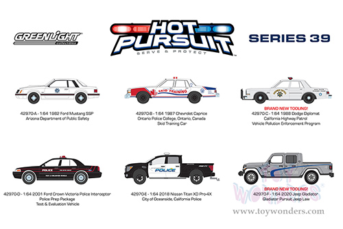 Greenlight - Hot Pursuit Series 39 (1/64 scale diecast model car, Asstd.) 42970/48
