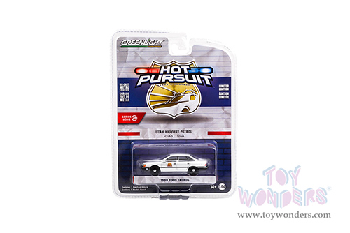 Greenlight - Hot Pursuit Series 41 | Ford Taurus Police - Utah Highway Patrol (1990, 1/64 scale diecast model car, White) 42990A/48