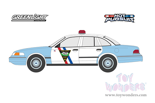 Greenlight - Hot Pursuit Series 42 | Ford Crown Victoria Police Interceptor - South Dakota Highway Patrol (1992, 1/64 scale diecast model car, white and light blue) 43000B/48