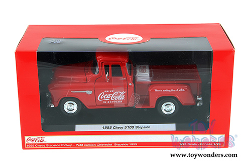 Motor City Coca-Cola - Chevy 5100 Stepside Pickup with Cooler (1955, 1/24 scale diecast model car, Red) 435683