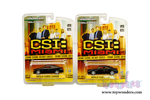Greenlight Hollywood CSI: Miami - Natalia's Dodge Charger Hard Top (2008, 1/64 scale diecast model car, Black) 44610C