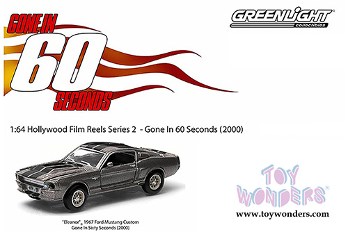 Greenlight - Eleanor&reg; Custom Ford Mustang Gone in 60 seconds (1967, 1/64 scale diecast model car, Gray) 44742