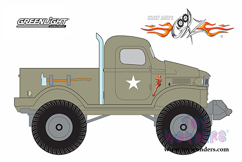Greenlight - Hollywood Series 15 | Military 1/2 Ton 4x4 Pick Up Truck "Sgt. Rock" Stacey David's Gearz (1941, 1/64 scale diecast model car, Khaki) 44750D/48
