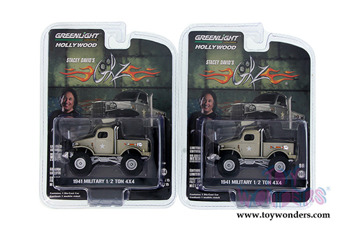 Greenlight - Hollywood Series 15 | Military 1/2 Ton 4x4 Pick Up Truck "Sgt. Rock" Stacey David's Gearz (1941, 1/64 scale diecast model car, Khaki) 44750D/48