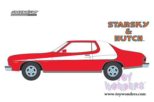 Greenlight - Hollywood Series 18 | Ford Gran Torino Starsky and Hutch TV Series (1976, 1/64 scale diecast model car, Red) 44780A/48