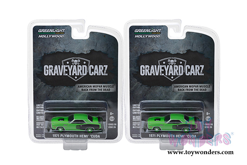 Greenlight - Hollywood Series 20 | Plymouth Hemi&reg; 'Cuda Graveyard Carz (1971, 1/64 scale diecast model car, Green) 44800E/48