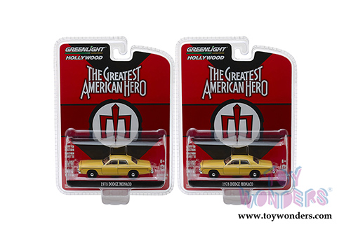 Greenlight - Hollywood Series 21 | The Greatest American Hero Dodge Monaco (1978, 1/64 scale diecast model car, Yellow) 44810A/48