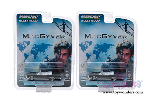 Greenlight - Hollywood Series 24 | Pontiac GTO Convertible - MacGyver (1967, 1/64 scale diecast model car, Black) 44840F/48