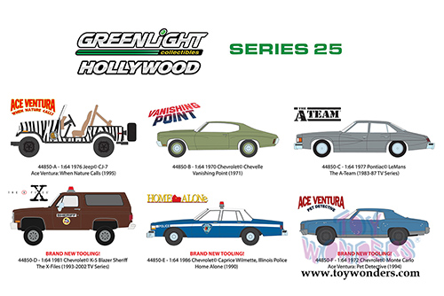 Greenlight - Hollywood Series 25 (1/64 scale diecast model car, Asstd.) 44850/48