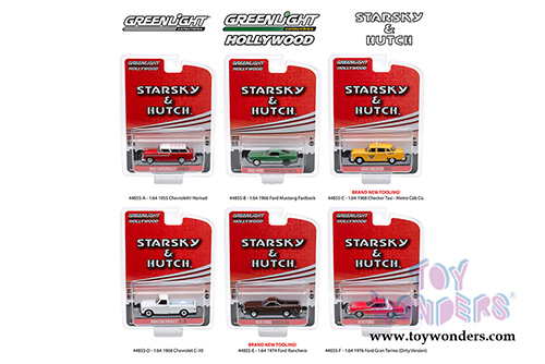 Greenlight - Hollywood Special Edition "Starsky and Hutch" (1975-1979) TV Series Set of 6 pieces (1/64 scale diecast model car, Asstd.) 44855/48