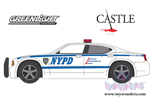Greenlight - Hollywood Series 30 | Castle Dodge Charger New York City Police Department (NYPD) (2006, 1/64 scale diecast model car, White) 44900D/48