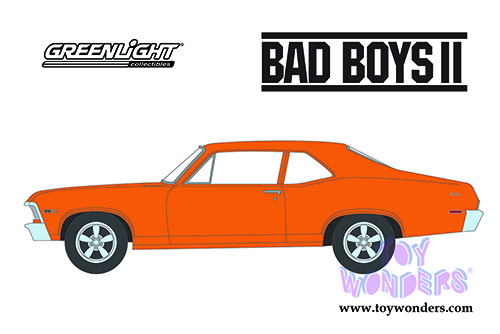 Greenlight - Hollywood Series 31 | Bad Boys II Chevrolet&reg; Nova (1968, 1/64 scale diecast model car, Orange/Black) 44910F/48