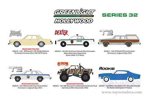Greenlight - Hollywood Series 32 (1/64 scale diecast model car, Asstd.) 44920/48