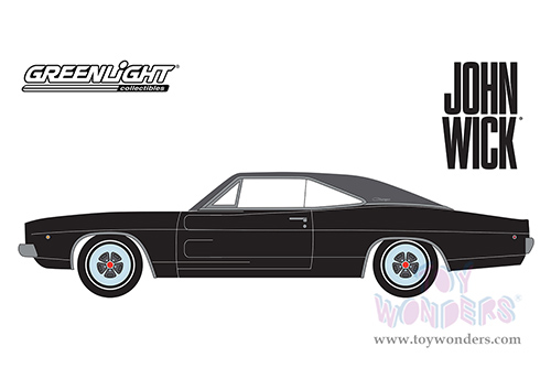 Greenlight - Hollywood Series 33 | Dodge Charger R/T "John Wick" (2014) Movie (1968, 1/64 scale diecast model car, Gloss Black) 44930E/48