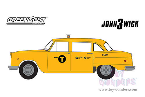 Greenlight - Hollywood Series 33 | Checker #5L89 "N.Y.C. Taxi" "John Wick: Chapter 3 - Parabellum" (2019) Movie (1974, 1/64 scale diecast model car, Yellow) 44930F/48