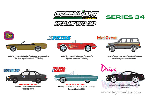 Greenlight - Hollywood Series 34 (1/64 scale diecast model car, Asstd.) 44940/48
