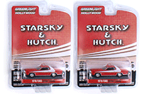 Greenlight - Hollywood Special Edition "Starsky and Hutch" Series 2 | Ford Gran Torino (Crash Version) (1976, 1/64 scale diecast model car, Red with White stripe) 44955F/48
