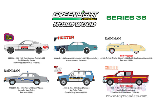 Greenlight - Hollywood Series 36 (1/64 scale diecast model car, Asstd.) 44960/48