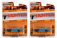 Show product details for Greenlight - Hollywood Series 36 | Sergeant Rick Hunter's Plymouth Fury "Hunter" (1984-1991) TV Series (1977, 1/64 scale diecast model car, Blue Metallic) 44960B/48