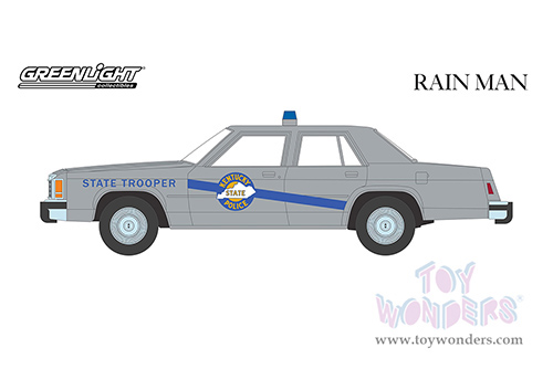 Greenlight - Hollywood Series 36 | Ford LTD Crown Victoria "Kentucky State Police State Trooper" "Rain Man" (1988) Movie (1983, 1/64 scale diecast model car, Gray) 44960D/48