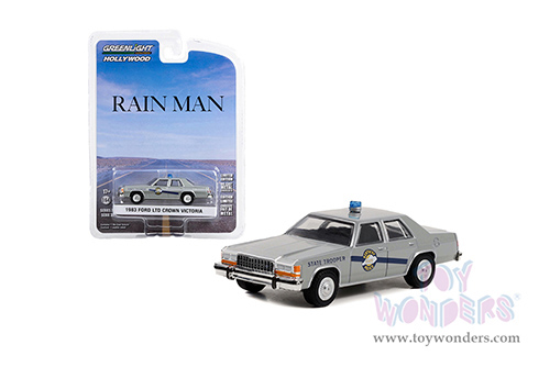 Greenlight - Hollywood Series 36 | Ford LTD Crown Victoria "Kentucky State Police State Trooper" "Rain Man" (1988) Movie (1983, 1/64 scale diecast model car, Gray) 44960D/48