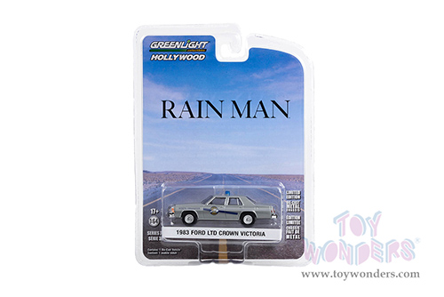 Greenlight - Hollywood Series 36 | Ford LTD Crown Victoria "Kentucky State Police State Trooper" "Rain Man" (1988) Movie (1983, 1/64 scale diecast model car, Gray) 44960D/48