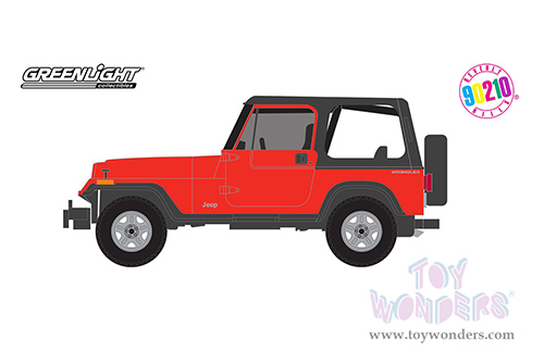 Greenlight - Hollywood Series 37 | Jeep&reg; Wrangler "Beverly Hills, 90210" (1990-2000) TV Series (1994, 1/64 scale diecast model car, Red/Black Top) 44970B/48