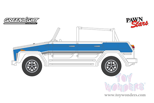 Greenlight - Hollywood Series 37 | Volkswagen Thing (Type 181) "Pawn Stars" (2009-Current) TV Series (1974, 1/64 scale diecast model car, White with Blue Stripes) 44970C/48