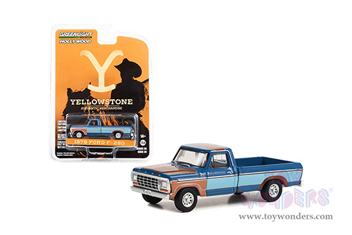 Greenlight - Hollywood Series 38 | Ford F-250 Pickup Truck (Rusted) "Yellowstone" (2018-Current) TV Series (1978, 1/64 scale diecast model car, Blue and Light Blue Two-Tone) 44980E/48