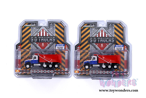 Greenlight - S.D. Trucks Series 6 | Mack&reg; Granite&reg; Dump Truck (2019, 1/64 scale diecast model car, Red/Blue) 45060B/48
