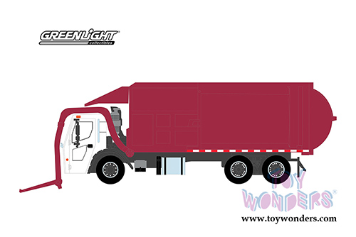 Greenlight - S.D. Trucks Series 10 | Mack&reg; LR Refuse Garbage Truck (2019, 1/64 scale diecast model car, White/Burgundy) 45100C/48