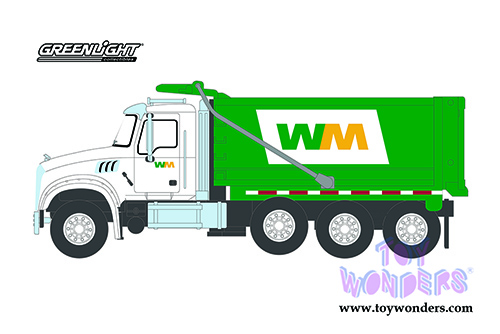Greenlight - S.D. Trucks Series 12 | Mack&reg; Granite Dump Truck Waste Management (2020, 1/64 scale diecast model car, White/Green) 45120B/48