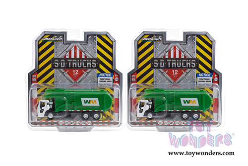 Greenlight - S.D. Trucks Series 12 | Mack&reg; LR Refuse Garbage Truck Waste Management (2020, 1/64 scale diecast model car, White/Green) 45120C/48