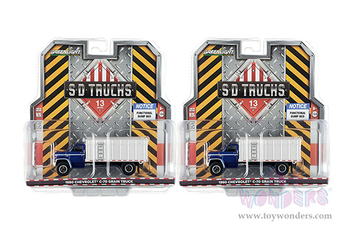 Greenlight - S.D. Trucks Series 13 | Chevrolet® C-70 Grain Truck (1980, 1/64 scale diecast model car, Blue Metallic/White) 45130A/48