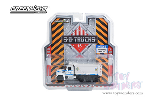 Greenlight - S.D. Trucks Series 16 | Mack&reg; Granite Dump Truck "NYPD (New York City Police Dept)" (2019, 1/64 scale diecast model car, White) 45160B/48
