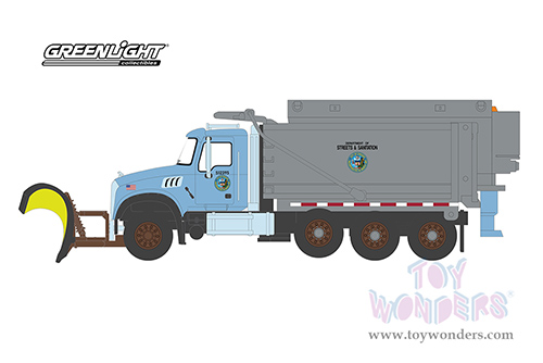 Greenlight - S.D. Trucks Series 17 | Mack&reg; Granite Dump Truck with Snow Plow and Salt Spreader "Chicago Department of Streets & Sanitation" (2019, 1/64 scale diecast model car, Light Blue) 45170B/48