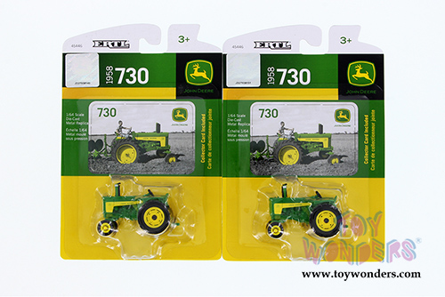 Tomy ERTL John Deere - 730 Wide Front Tractor (1/64 scale sturdy plastic model car, Green) 45446
