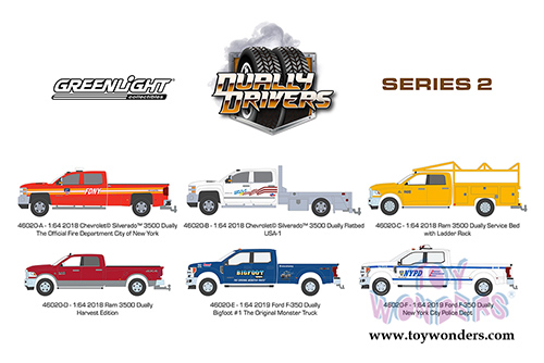 Greenlight - Dually Drivers Series 2 (1/64 scale diecast model car, Asstd.) 46020/48