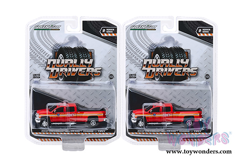 Greenlight - Dually Drivers Series 2 | Chevrolet&reg; Silverado 3500 Dually - The Official Fire Department City of New York FDNY (2018, 1/64 scale diecast model car, Red) 46020A/48