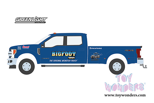 Greenlight - Dually Drivers Series 2 | Ford F-350 Lariat Pickup Truck Bigfoot #1 The Original Monster Truck (2019, 1/64 scale diecast model car, Blue) 46020E/48