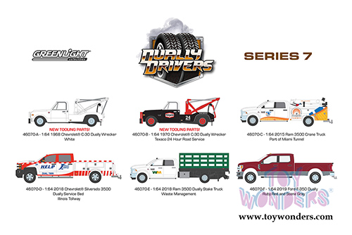 Greenlight - Dually Drivers Series 7 (1/64 scale diecast model car, Asstd.) 46070/48