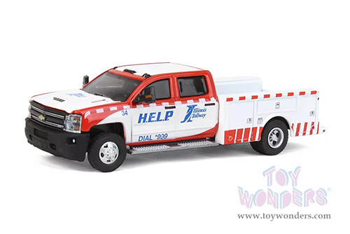 Greenlight - Dually Drivers Series 7 | Chevrolet® Silverado™ 3500 Dually Service Bed "Illinois Tollway" (2018, 1/64 scale diecast model car, White and Red) 46070D/48
