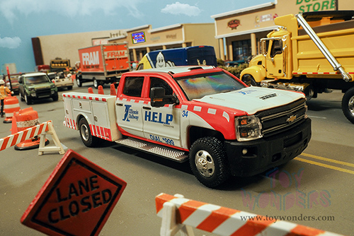 Greenlight - Dually Drivers Series 7 | Chevrolet® Silverado™ 3500 Dually Service Bed "Illinois Tollway" (2018, 1/64 scale diecast model car, White and Red) 46070D/48