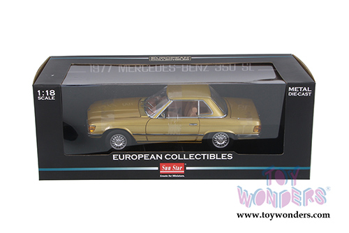 Sun Star European - Mercedes-Benz 350 SL Coupe (1977, 1/18 scale diecast model car, Icon Gold) 4609