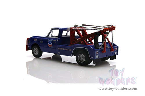 Greenlight - Dually Drivers Series 10 | Chevrolet&reg; C-30 Dually Wrecker Truck - Standard Oil Company Roadside Service 24 Hour (1969, 1/64 scale diecast model car, Dark Blue) 46100A/48