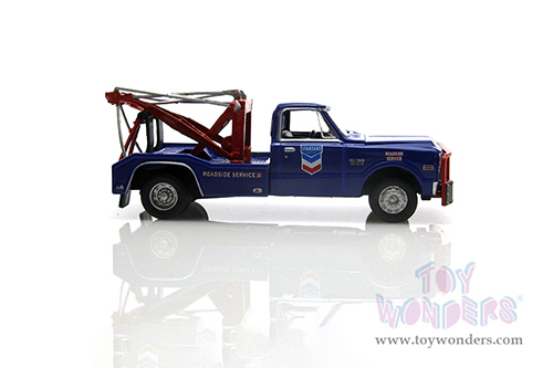 Greenlight - Dually Drivers Series 10 | Chevrolet&reg; C-30 Dually Wrecker Truck - Standard Oil Company Roadside Service 24 Hour (1969, 1/64 scale diecast model car, Dark Blue) 46100A/48