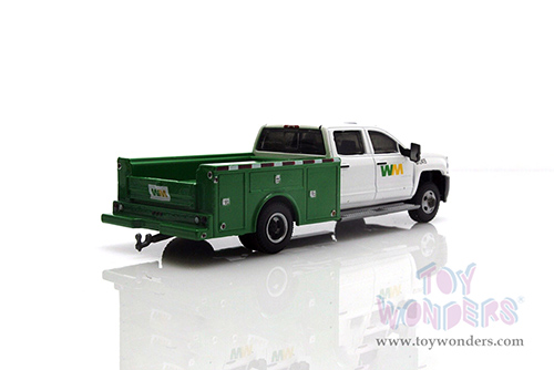 Greenlight - Dually Drivers Series 10 | Chevrolet® Silverado 3500HD Dually Service Truck - Waste Management (2018, 1/64 scale diecast model car, White and Green) 46100C/48