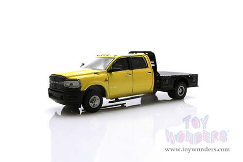 Greenlight - Dually Drivers Series 10 | Ram 3500 Tradesman Dually Flatbed Truck Construction (2020, 1/64 scale diecast model car, Yellow and Black) 46100F/48